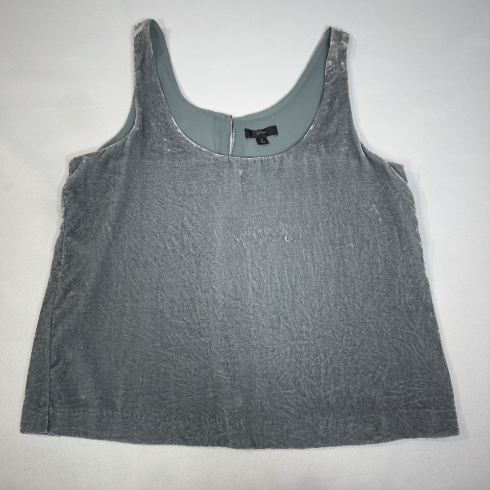 J Crew Crushed Velvet Burnout Tank Top Camisole Shell Minimalist Basic Capsule